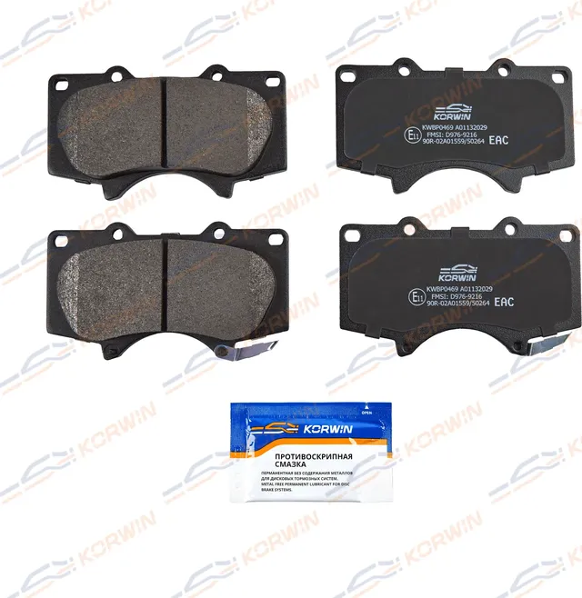 Колодки тормозные перед. Mitsubishi Pajero 06-/Toyota LC Prado (J120/J150) 02 (Korwin). Артикул KWBP0469