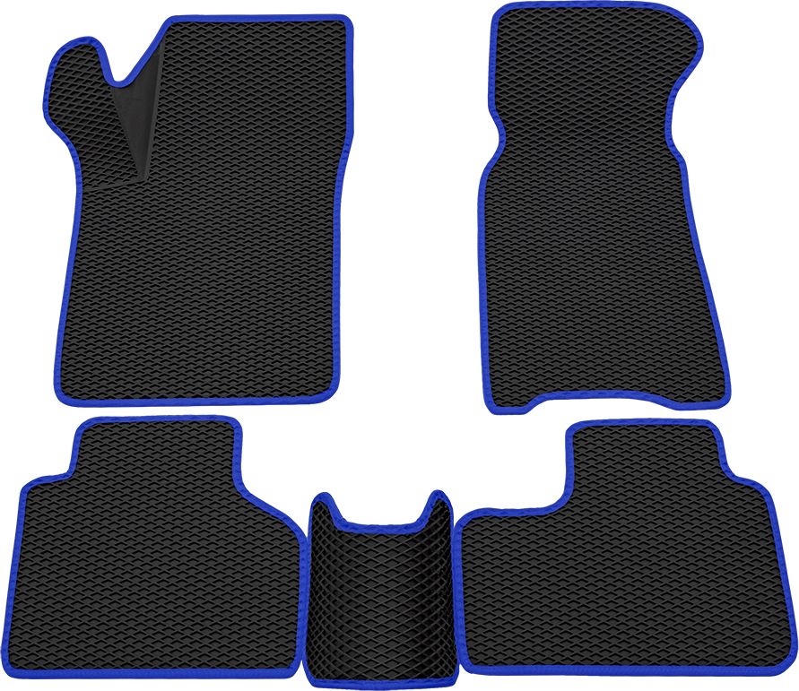 Коврики Rezkon 3D EVA Ромб резиновые для салона Lada Niva Travel 2020-2026 Синий кант. Артикул 9239040103