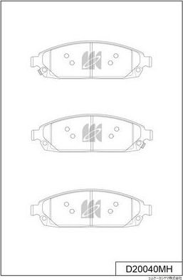 Тормозные колодки MK Kashiyama передние для Jeep Commander XK, XH 2005-2010. Артикул D20040MH