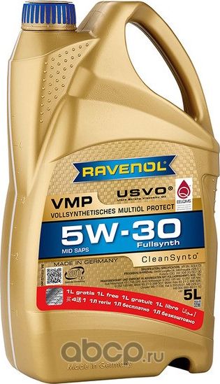 Масло моторное RAVENOL VMP SAE 5W-30 (5 л) 4+1. Артикул 1111122A0501909