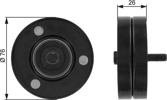 Направляющий (ведущий) ролик приводного поликлинового ремня Gates (Металл). Артикул T36088