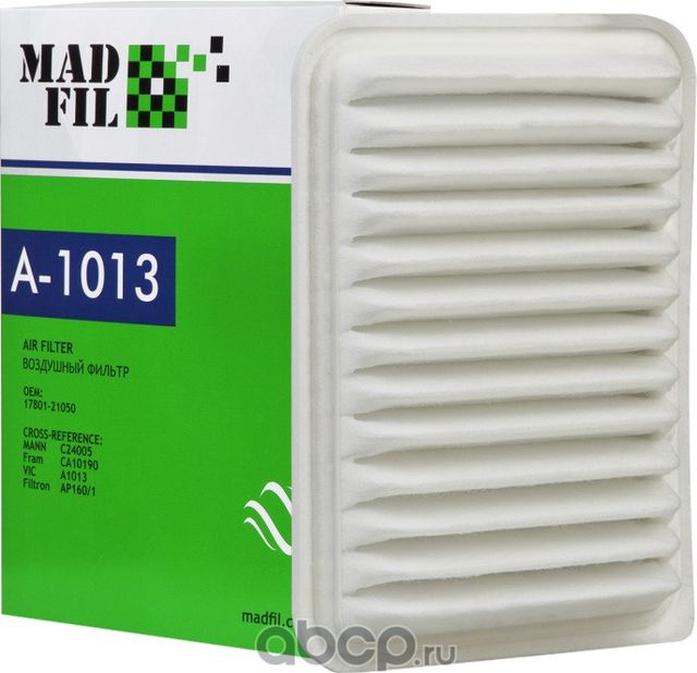 Фильтр воздушный Madfil Toyota AURIS,AVENSIS,COROLLA,Yaris,Verso,Rav 4 2008- (17 Madfil. Артикул A1013