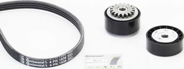 Приводной ремень поликлиновой с роликами (комплект) ContiTech. Артикул 4PK1538K1
