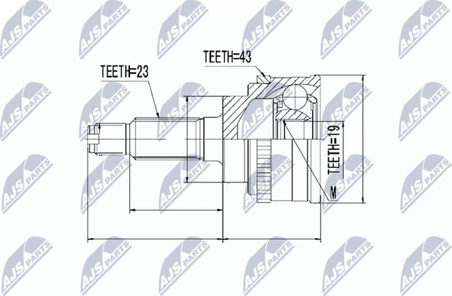 Шрус внутренний (граната) NTY передний левый для Suzuki Ignis I (HT) 2000-2003. Артикул NPZ-SU-001