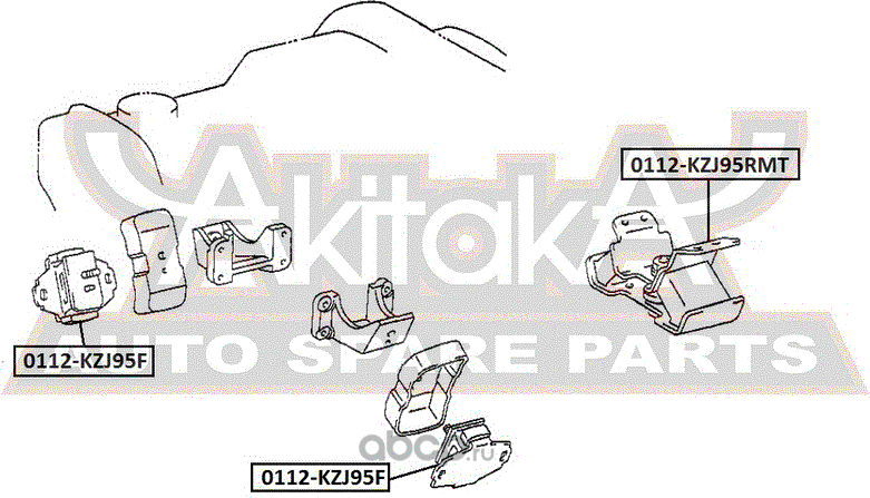Подушка (опора) двигателя Asva. Артикул 0112-KZJ95RMT