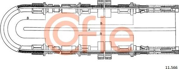 Трос ручника (тросик ручного тормоза) Cofle. Артикул 92.11.566