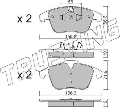 Тормозные колодки Trusting передние для Jaguar XE I 2015-2026. Артикул 691.4