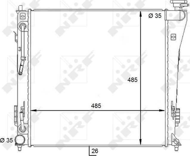 Радиатор охлаждения двигателя NRF для Hyundai i40 I 2011-2012. Артикул 59087