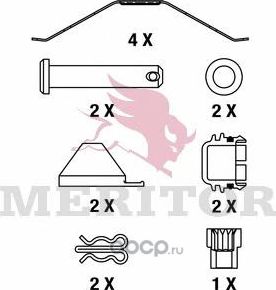 Колодки тормозные IVECO EuroСargo (00-) передние/задние дисковые (4шт.) MERITOR (Arvinmeritor). Артикул MDP3087K