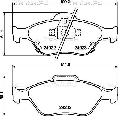 Тормозные колодки Mintex передние для Toyota Yaris XP150 2018-2017. Артикул MDB2769