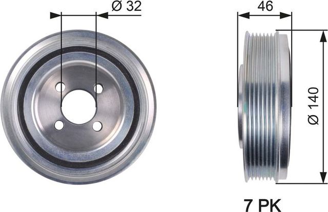Шкив коленвала Gates DriveAlign® для IVECO Daily VI 2014-2026. Артикул TVD1078
