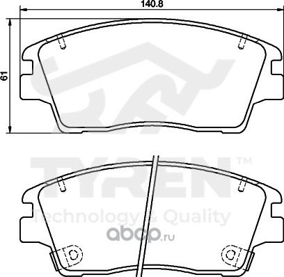 Дисковые тормозные колодки (Tyren). Артикул TYR1216331