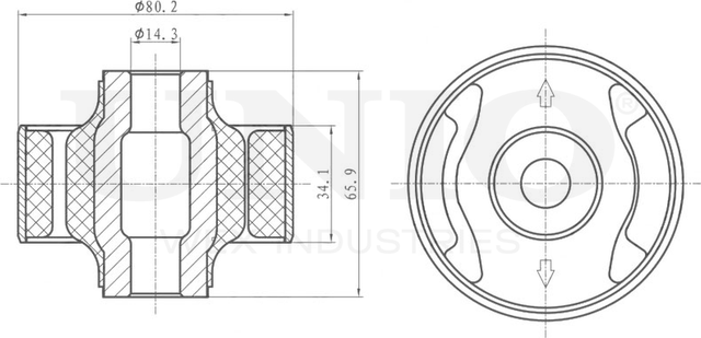 Сайлентблок рычага подвески (Unio). Артикул RMP-20284
