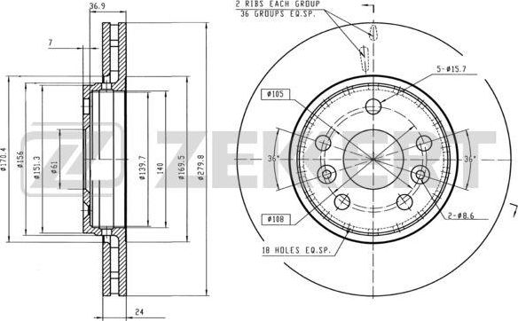 Тормозной диск Zekkert. Артикул BS-5631B