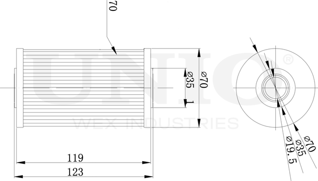 Фильтр топливный (Unio). Артикул FLT-50019