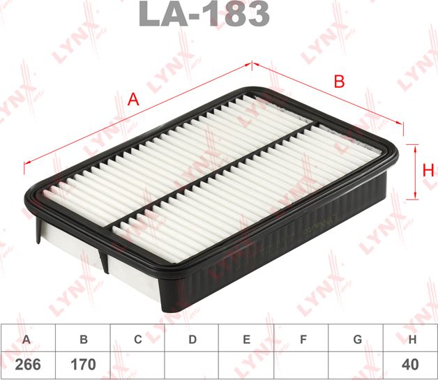 Воздушный фильтр LYNXauto. Артикул LA-183