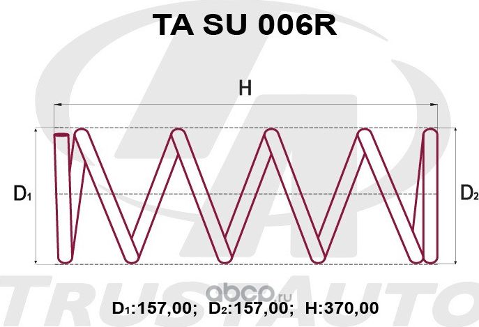 ПРУЖИНА ПОДВЕСКИ УСИЛЕННАЯ (Trustauto). Артикул TASU006R