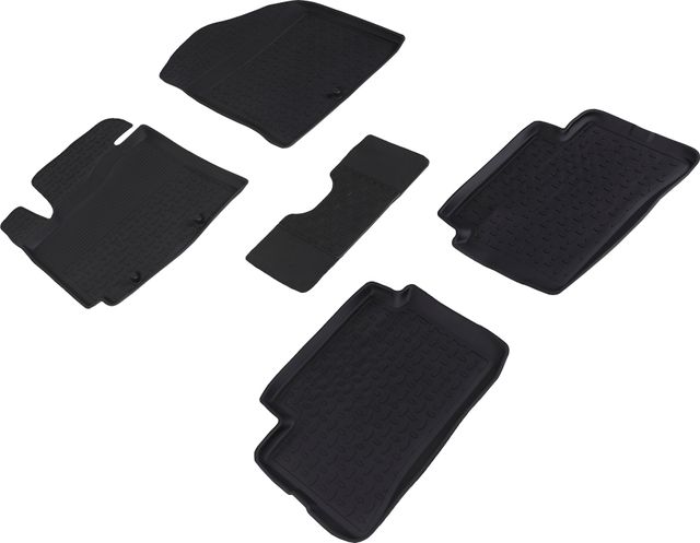 Коврики резиновые Seintex с высоким бортиком для салона Kia Picanto II 2011-2017. Артикул 82567