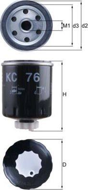 Топливный фильтр Mahle-Knecht. Артикул KC 76