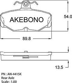 Тормозные колодки Akebono Standard. Артикул AN-4415K