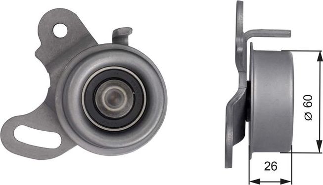 Натяжной ролик (натяжитель) ремня ГРМ Gates PowerGrip™. Артикул T41042