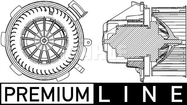 Вентилятор, мотор печки (отопителя) салона Mahle Premium. Артикул AB 88 000P