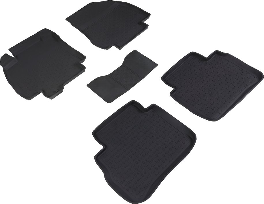 Коврики резиновые Seintex с высоким бортиком для салона Nissan Tiida C11 2004-2014. Артикул 01560