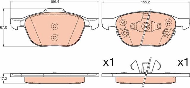 Тормозные колодки TRW передние для Ford C-MAX II 2015-2019. Артикул GDB2059