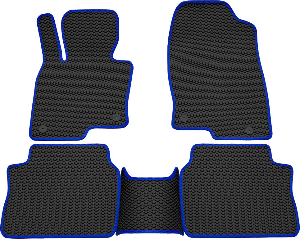 Коврики Rezkon EVA для салона Mazda CX-5 II 2017-2026 Синий кант. Артикул 9023020203