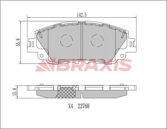 Тормозные колодки Braxis. Артикул AA0716