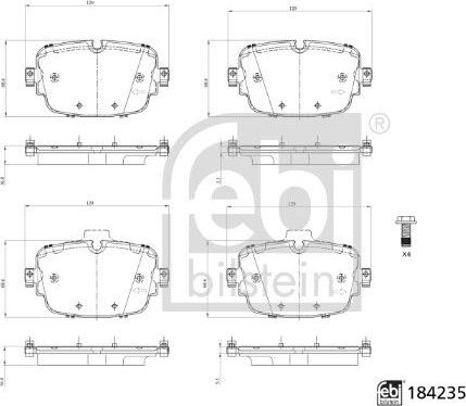 Тормозные колодки Febi Bilstein. Артикул 184235