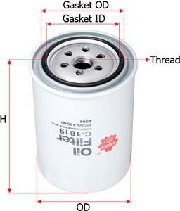 Масляный фильтр Sakura. Артикул C-1819