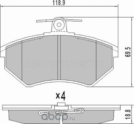 Колодки тормозные FR CHERY AMULET A15 (SAT). Артикул STA113501080