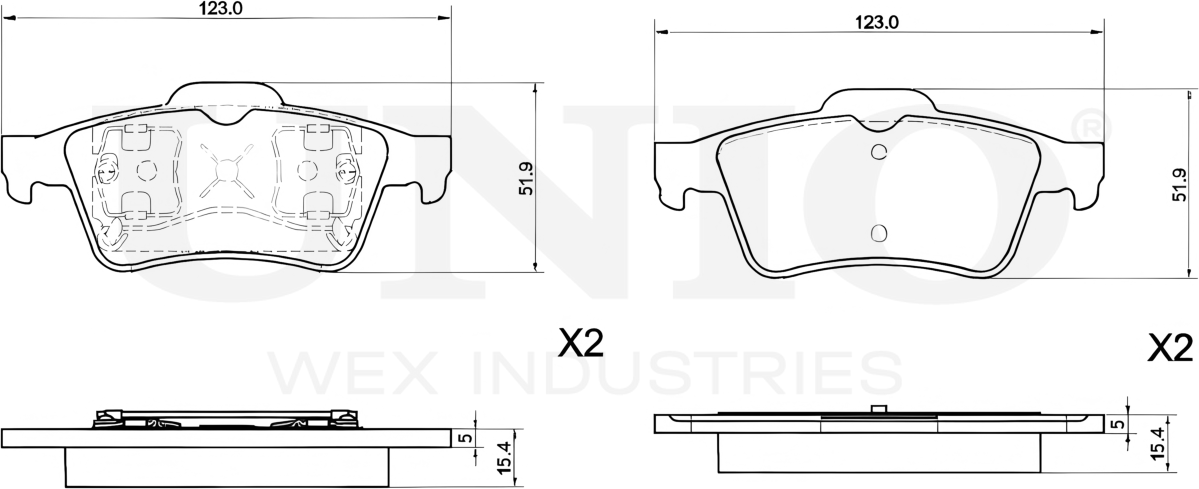 Колодки тормозные дисковые, комплект (Unio). Артикул BRP-20190
