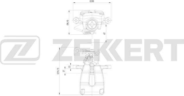 Тормозной суппорт Zekkert (алюминий) задний левый для Renault Fluence I 2010-2017. Артикул BS-8366