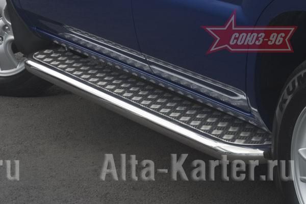 Пороги Союз-96 с листом d60 для Kia Sportage II 2005-2008. Артикул KISP.82.0252