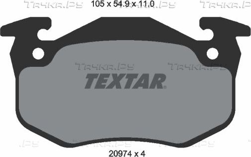 Тормозные колодки Textar задние для Peugeot 106 I 1996-2004. Артикул 2097401