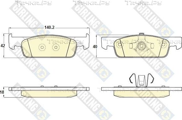 Тормозные колодки Girling передние для Smart Fortwo III (C453, A453) 2014-2026. Артикул 6120162