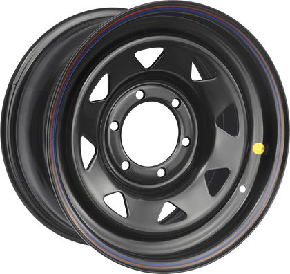 Колёсный диск OFF-ROAD Wheels усиленный стальной черный 6x139,7 8xR16 d110 ET+30 (треуг. мелкий) для УАЗ Профи 2017-2024. Артикул 1680-63910BL+30A17