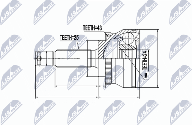 Шрус наружный (граната) NTY для Mitsubishi Galant VII 1992-1996. Артикул NPZ-MS-023