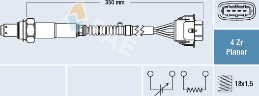 Лямбда-зонд (кислородный датчик) FAE для Opel Corsa D 2006-2014. Артикул 77208
