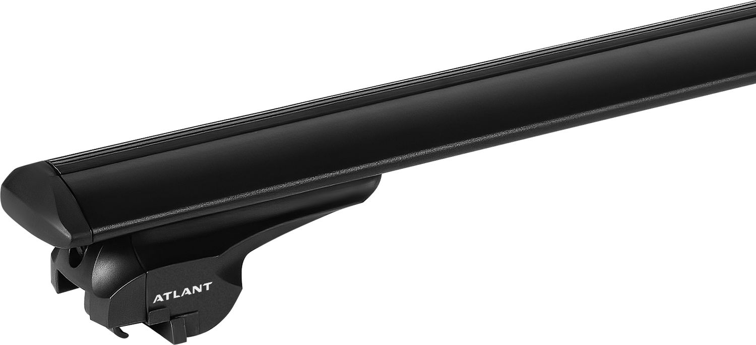 Багажник на интегрированные рейлинги Атлант (тип F) для Exeed LX 2019-2026 (Крыловидные дуги ЧЕРНЫЕ). Артикул 7008-6030