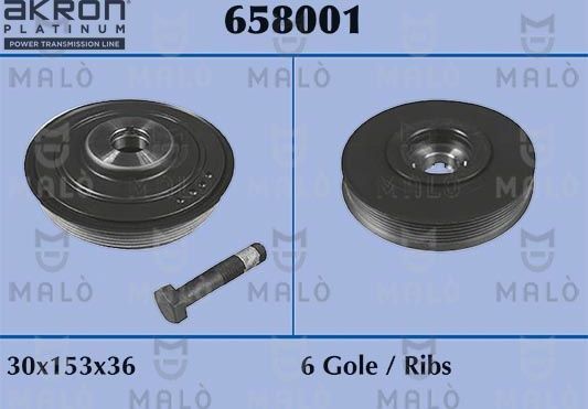 Шкив коленвала Malo. Артикул 658001