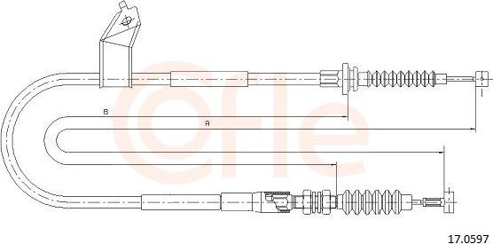 Трос ручника (тросик ручного тормоза) Cofle задний правый для Mazda MX-5 I (NA) 1990-1998. Артикул 17.0597