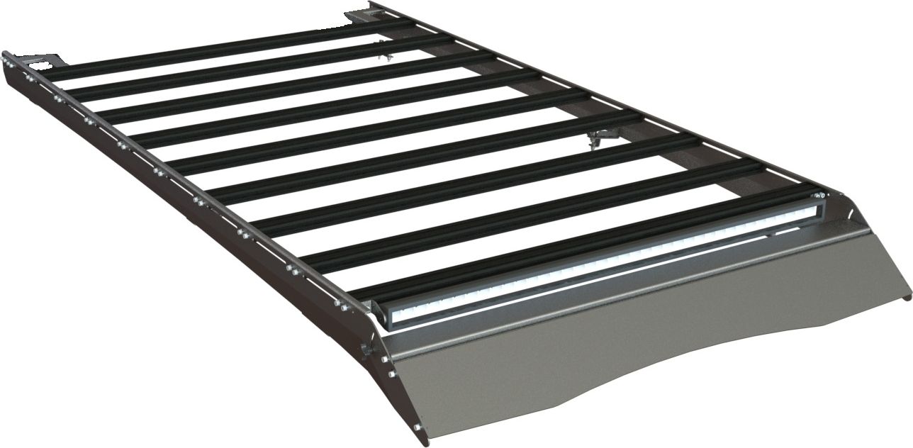 Экспедиционный багажник STC для Toyota Fortuner II 2015-2026 шторка, дальний свет. Артикул STC-TFO/15-TR1-L1