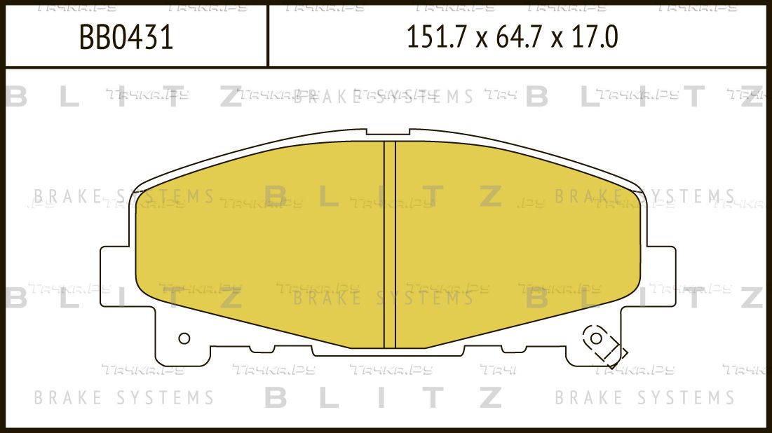 Колодки тормозные HONDA ACCORD 08- перед. (Blitz). Артикул BB0431