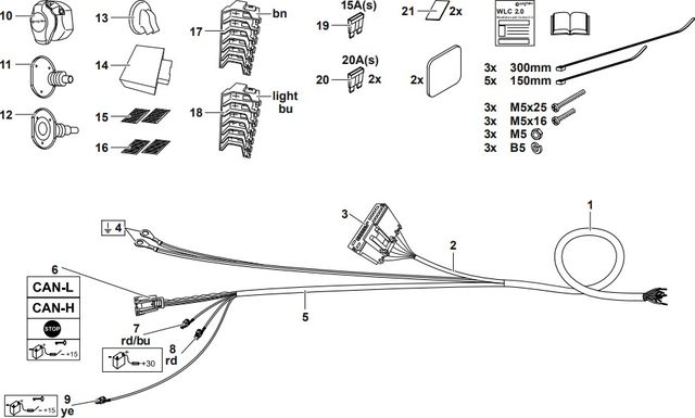Штатная электрика фаркопа Westfalia (полный комплект) 13-полюсная для Mercedes-Benz E-Класс W213, S213 2016-2026. Артикул 313446300113