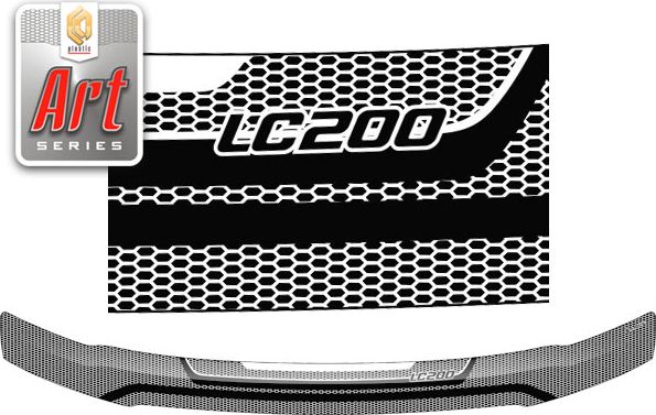 Дефлектор СА Пластик для капота (Серия Art белая) для Toyota Land Cruiser 200 2007-2015. Артикул 2010011402739