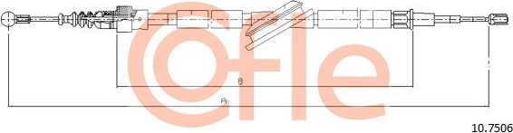 Трос ручника (тросик ручного тормоза) Cofle задний правый/левый для Audi S3 I (8L) 1999-2003. Артикул 92.10.7506