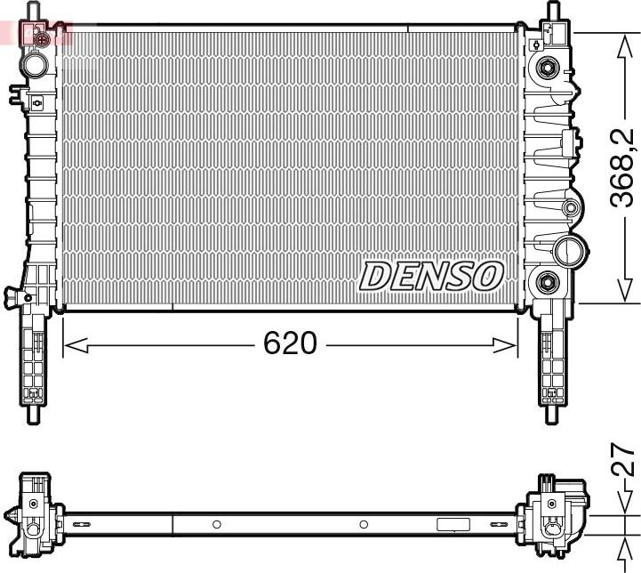 Радиатор охлаждения двигателя Denso. Артикул DRM20119